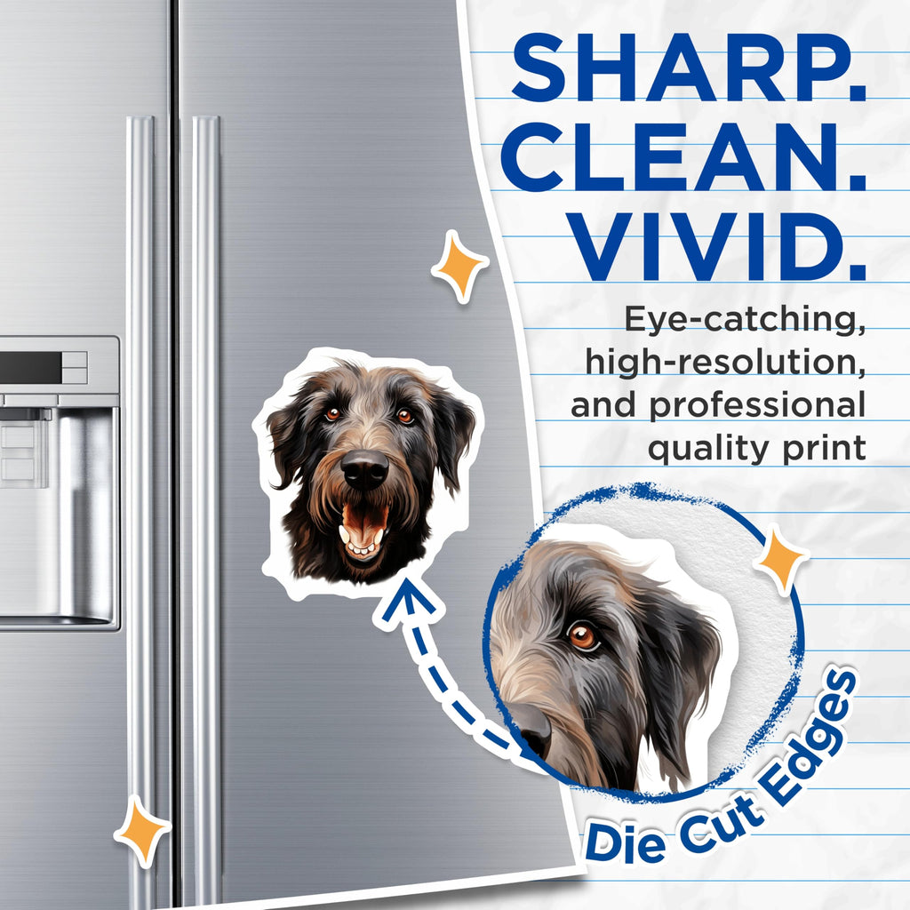 (2 Pack) Adorable Shaggy Dog Magnets - Happy Smiling Canine Refrigerator Decor - Pet Owner Animal Lover Collectible Art - 5 Inches On Longest Side - Thick Durable Magnet - Made in USA - MAG30180