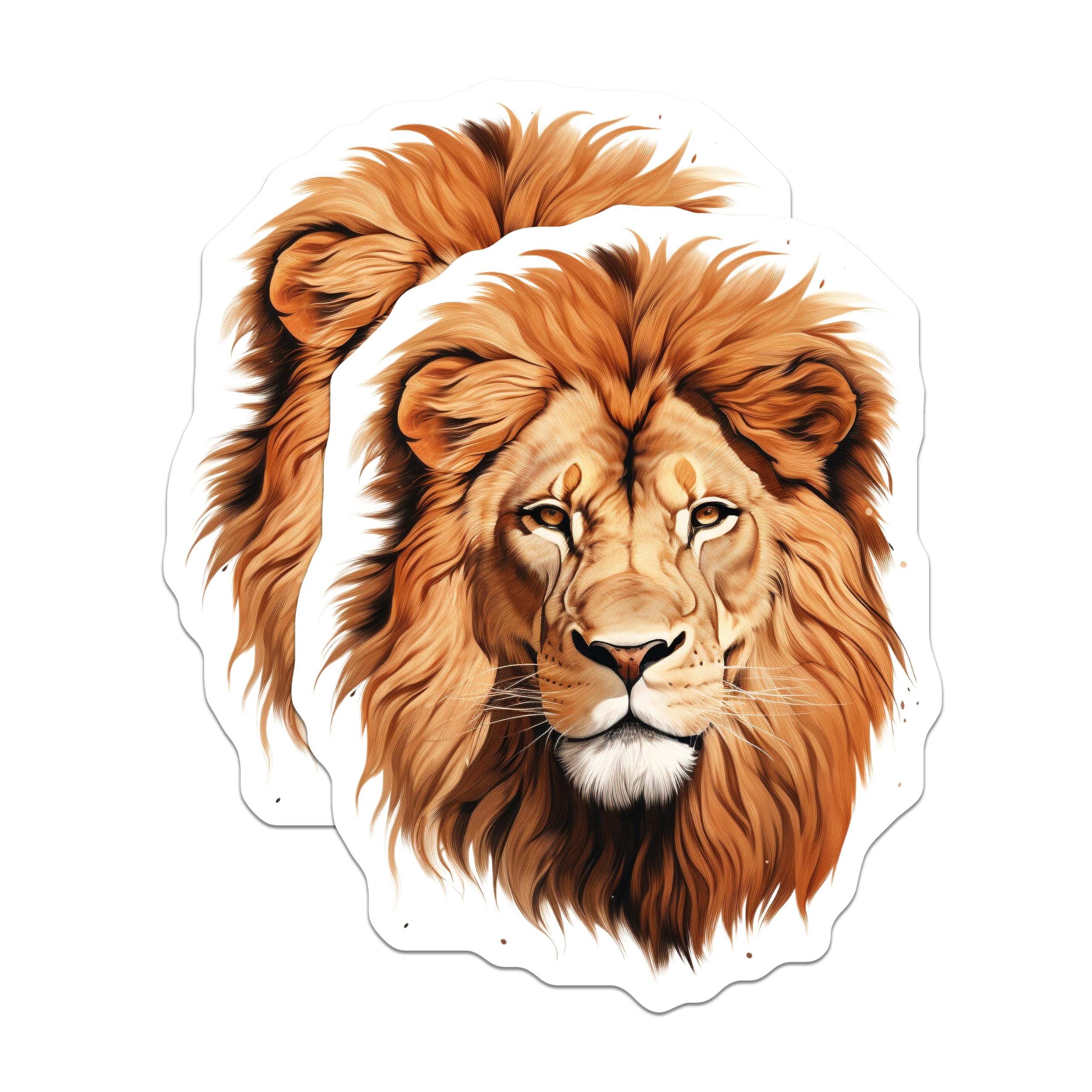 (2 Pack) Lion Head Magnets - Animal Lover Decor - Safari Jungle Theme Gift - 5" On Longest Side - Premium Magnet - for Cars, Refrigerators, Toolboxes, Lockers - Made in USA - MAG14314