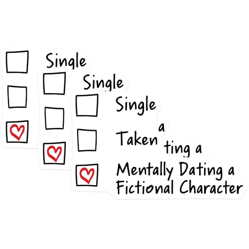 (3 Pack) Fictional Character Decals - Mentally Dating - Laptop Stickers - 3 Inches On Longest Side - Easy Peel & Apply - Made in USA - 3MCS4378
