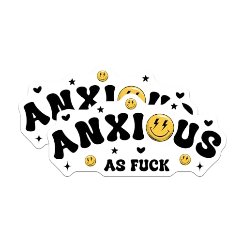 (2 Pack) Anxious As Magnets - Motivational Quote - Fun Home Office Decoration - 5" On Longest Side - for Cars, Fridges, Toolboxes - Made in USA - MAG7670