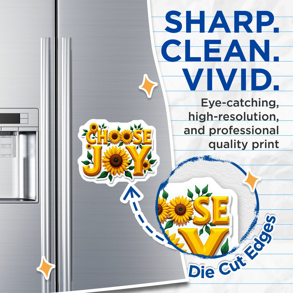 (2 Pack) Choose Joy Sunflower Magnets - Inspirational Fridge Decor - Positive Affirmation Gifts - 5 Inches On Longest Side - Thick Durable Magnet - Made in USA - MAG36381
