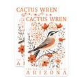 (2 Pack) Cactus Wren Magnets - Arizona State Bird - Floral Bird Lover Magnets - 5" On Longest Side - Premium Magnet - for Cars, Refrigerators, Toolboxes, Lockers - Made in USA - MAG18781