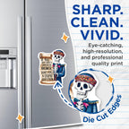 (2 Pack) Funny Skeleton Magnets - Halloween Skeleton - Sarcastic Skeleton Quote Magnets - 5" On Longest Side - for Cars, Fridges, Toolboxes - Made in USA - MAG4407
