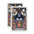 (2 Pack) The Gorilla Stickers - Animal Art Stickers - Colorful Floral Gorilla Design Stickers - 5" On Longest Side - Sticks to Smooth Flat Surfaces - Made in USA - BMCS4463