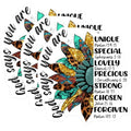 (3 Pack) Christian Decals - Religious Sticker - Sunflower Laptop Decals - 3 Inches On Longest Side - Easy Peel & Apply - Made in USA - 3MCS4952