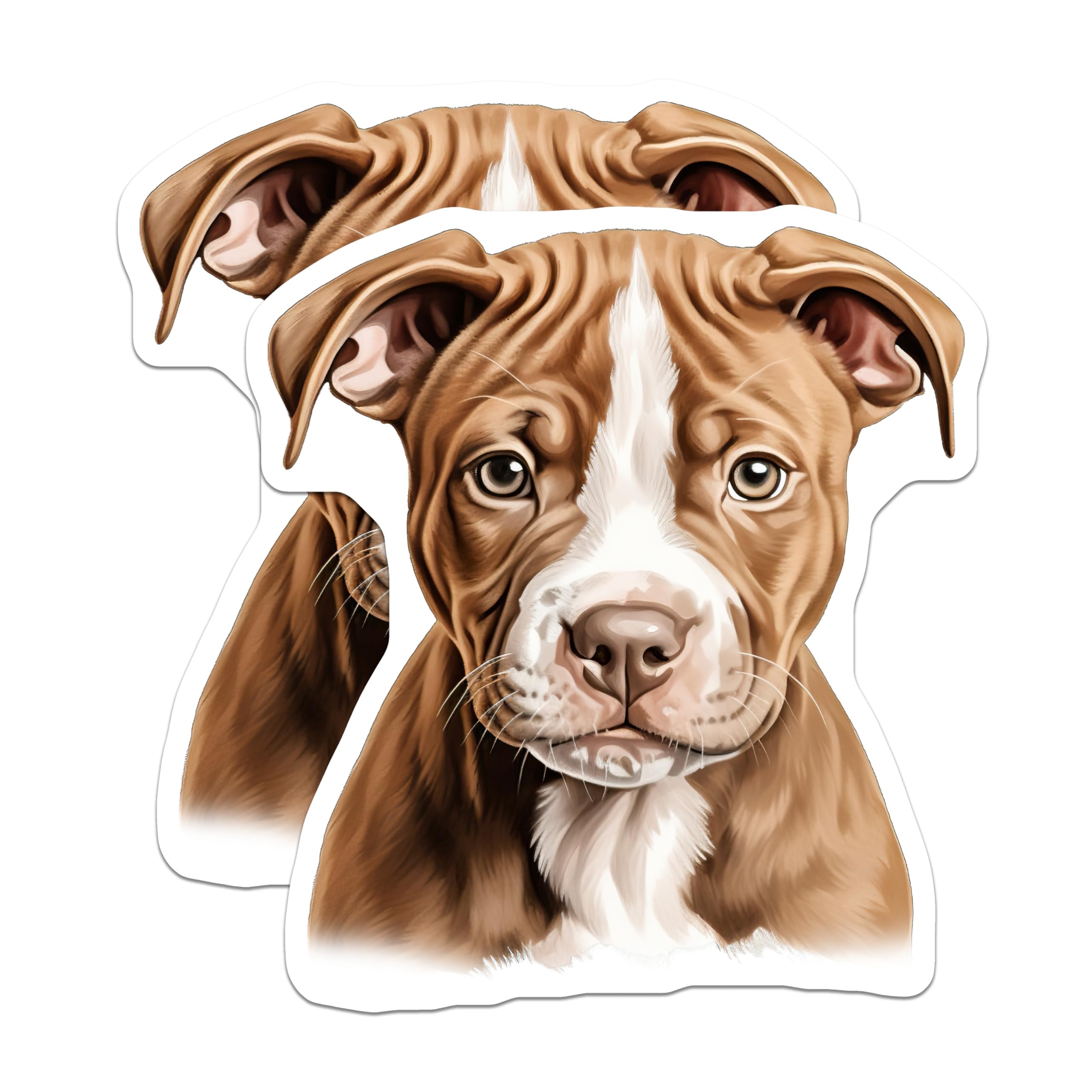 (2 Pack) Pitbull Puppy Magnets - Fawn Pitbull Lover - Cute Dog Fridge Magnets - Pet Parent Decor - Animal Lover Collectible - 5 Inches On Longest Side - Thick Durable Magnet - Made in USA - MAG26674