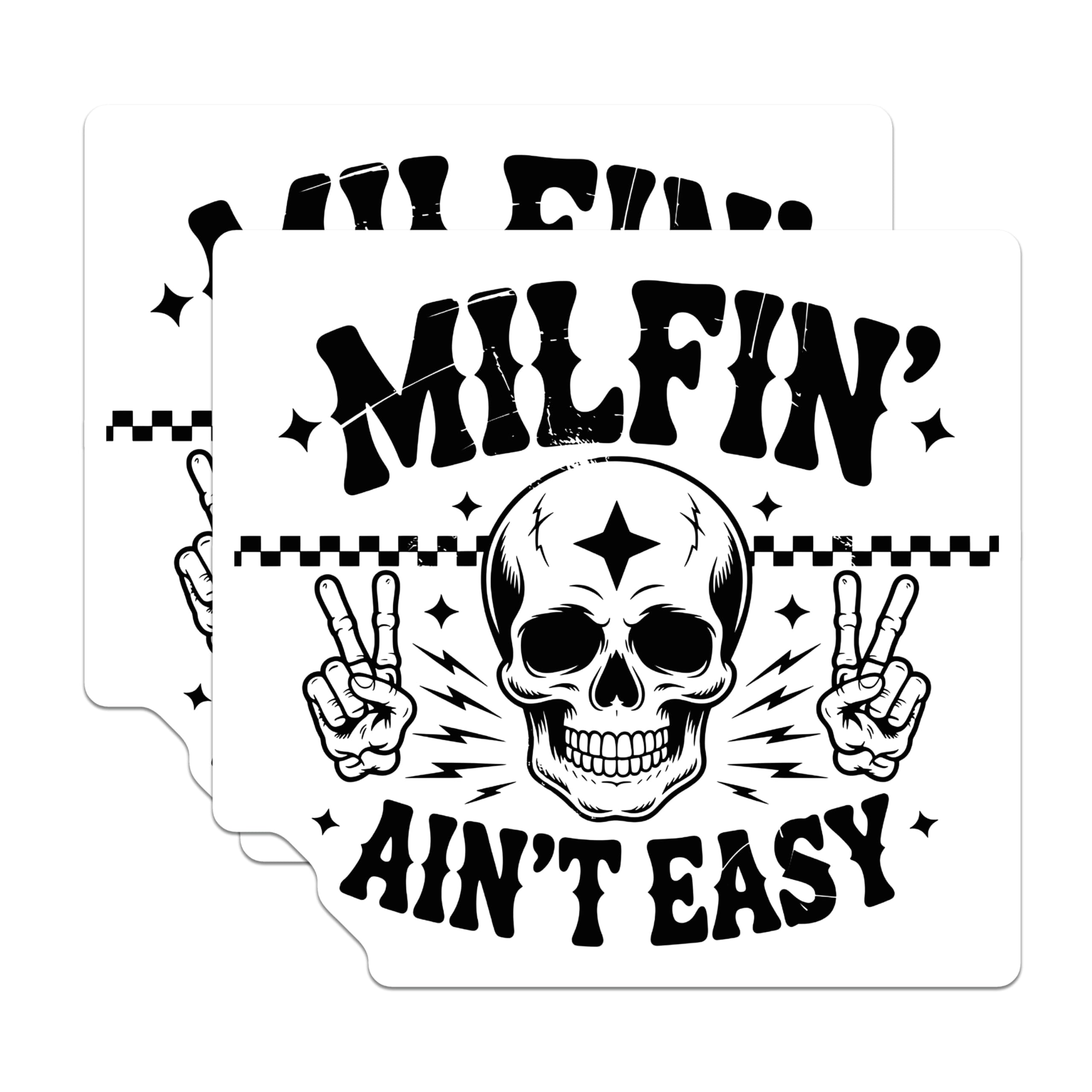 (2 Pack) MILFIN Aint Easy Magnets - Funny Skeleton Decor - Offensive Humor Fridge Magnets - 5" On Longest Side - Premium Magnet - for Cars, Refrigerators, Toolboxes, Lockers - Made in USA - MAG14828