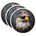 (3 Pack) Eagle Decals - American Flag Bandana - Cool Sunglasses Laptop Decal - 3 Inches On Longest Side - Easy Peel & Apply - Made in USA - 3MCS0045