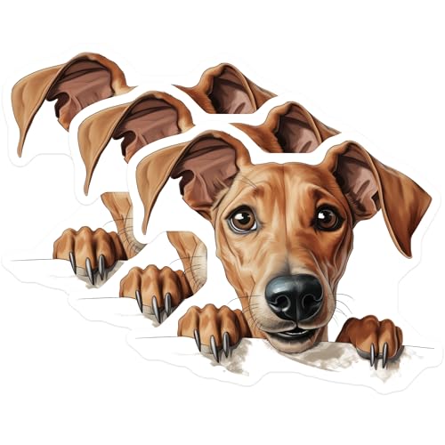 (3 Pack) Dog Breed Decals - Puppy Peek Decal - Cute Pet Laptop - 3 Inches On Longest Side - Easy Peel & Apply - Made in USA - 3MCS8612