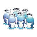 (2 Pack) Cute Whale Stickers - Whale Puns Stickers - Adorable Ocean Animal Stickers - 5" On Longest Side - Sticks to Any Smooth Flat Surface - Made in USA - BMCS2647