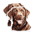 (2 Pack) Chocolate Lab Magnets - Labrador Retriever Art - Dog Mom Decor - 5 Inches On Longest Side - Thick Durable Magnet - Made in USA - MAG25317