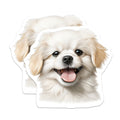 (2 Pack) Cute Fluffy Dog Magnets - Happy Puppy Animal Lover - Pet Parent Refrigerator Locker Accessory - 5 Inches On Longest Side - Thick Durable Magnet - Made in USA - MAG26991