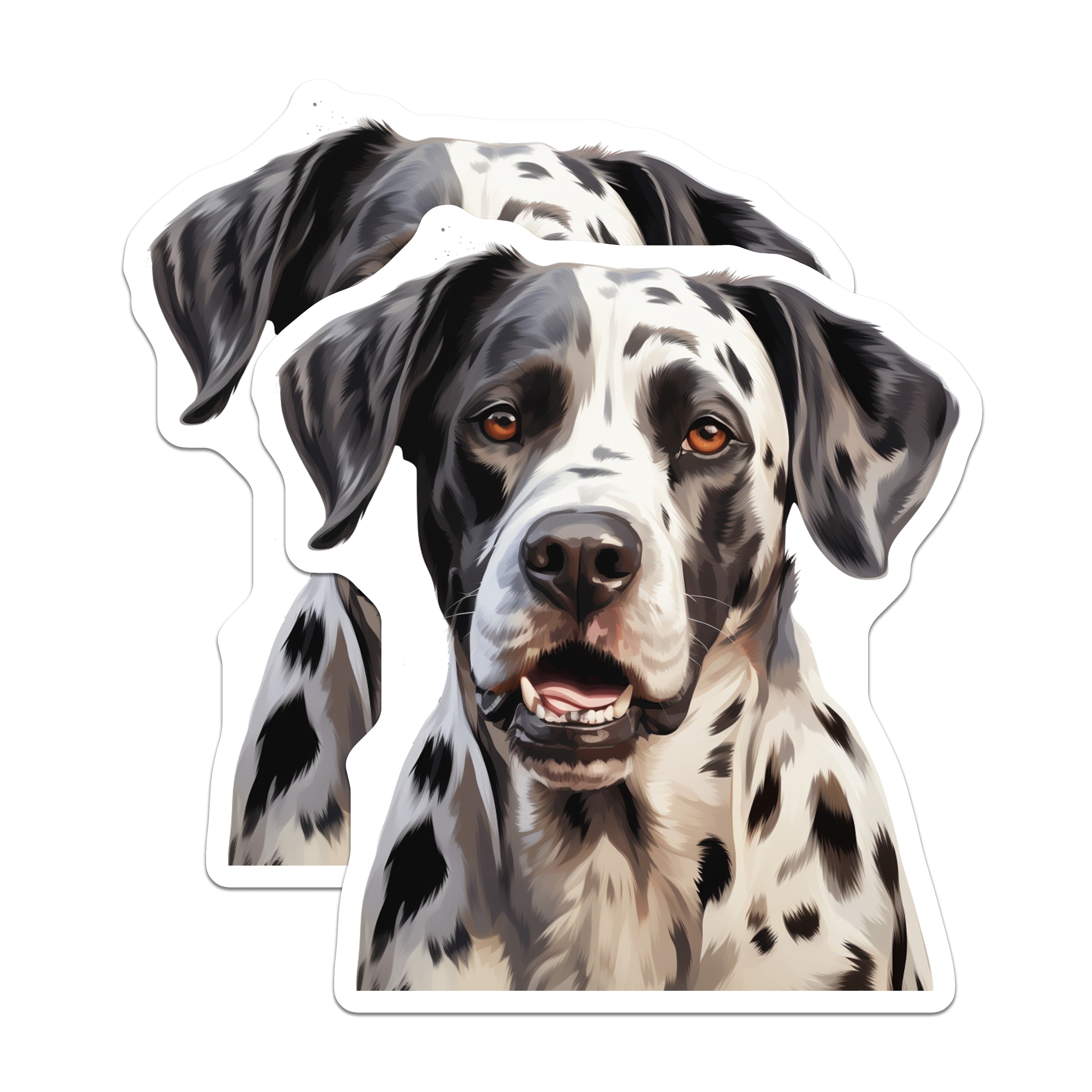 (2 Pack) Spotted Dog Portrait Magnets - Pet Lover Gift Idea - Refrigerator Decor - Cute Animal Fridge Magnet - 5 Inches On Longest Side - Thick Durable Magnet - Made in USA - MAG39119
