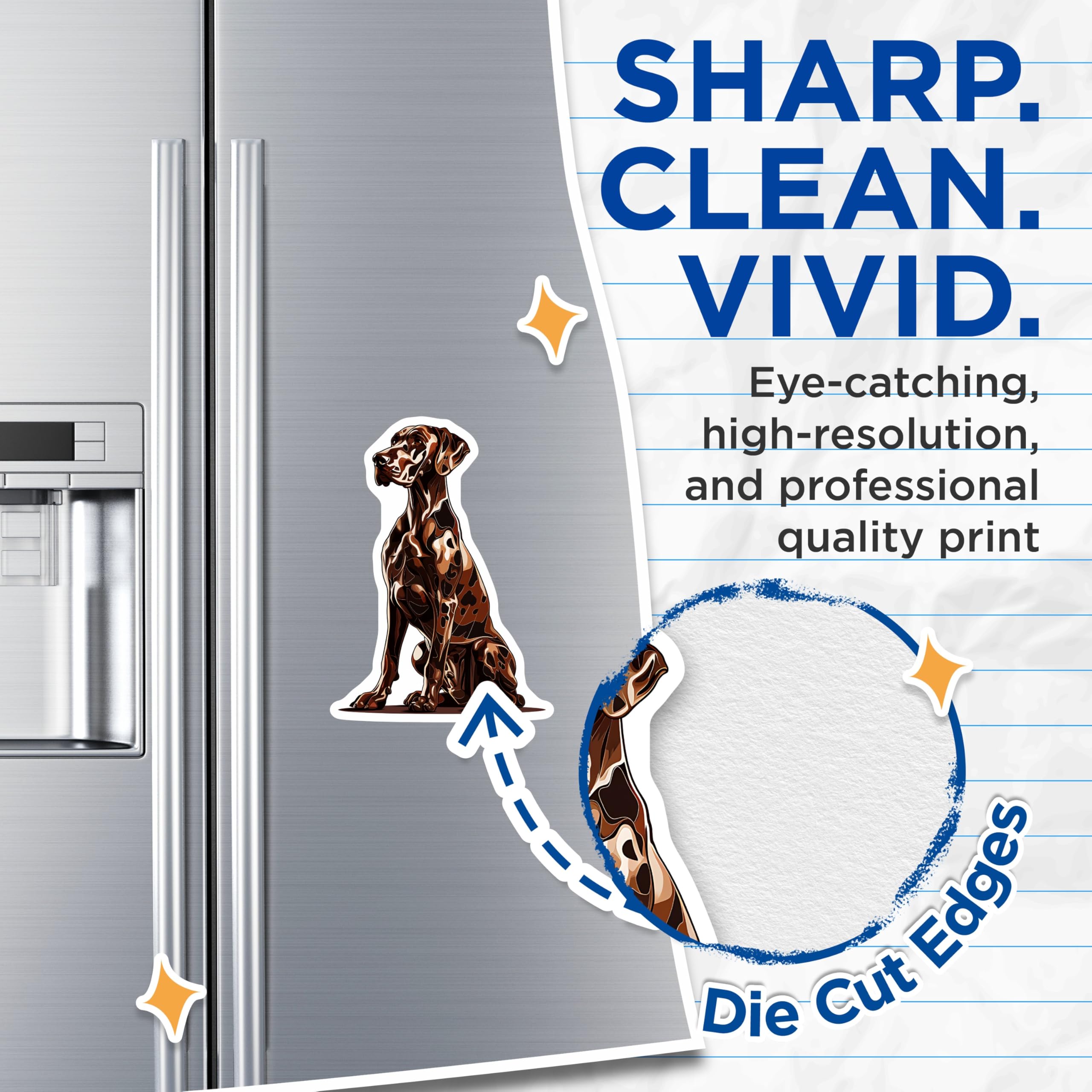 (2 Pack) Dog Magnets - Chocolate Great Dane Illustration - Pet Lover Fridge Magnets - 5" On Longest Side - Premium Magnet - for Cars, Refrigerators, Toolboxes, Lockers - Made in USA - MAG17021