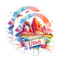 (2 Pack) Utah National Park Stickers - Scenic Landscape - Travel Souvenir - 5" On Longest Side - Sticks to Smooth Flat Surfaces - Made in USA - BMCS6937