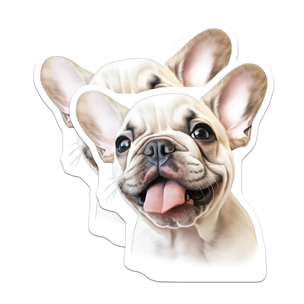 (2 Pack) Cute French Bulldog Puppy Magnets - Dog Lover Pet Decor - Fridge Locker Animal Decal - 5 Inches On Longest Side - Thick Durable Magnet - Made in USA - MAG28313