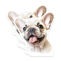 (2 Pack) Cute French Bulldog Puppy Magnets - Dog Lover Pet Decor - Fridge Locker Animal Decal - 5 Inches On Longest Side - Thick Durable Magnet - Made in USA - MAG28313