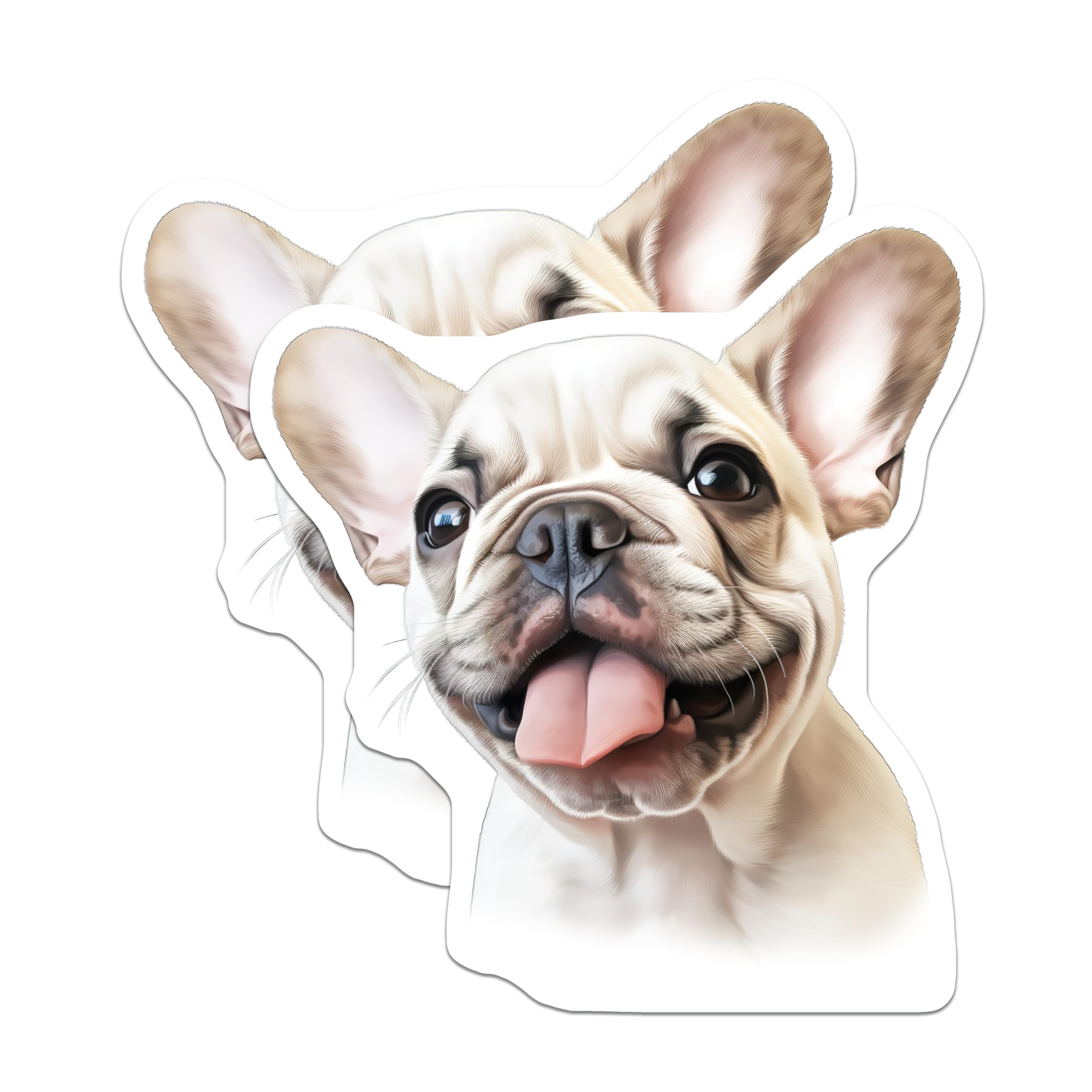 (2 Pack) Cute French Bulldog Puppy Magnets - Dog Lover Pet Decor - Fridge Locker Animal Decal - 5 Inches On Longest Side - Thick Durable Magnet - Made in USA - MAG28313