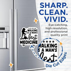 (2 Pack) Walking is A Man's Best Medicine Magnets - Inspirational Hiking Quote - Outdoor Adventure Decor - 5" On Longest Side - for Cars, Fridges, Toolboxes - Made in USA - MAG5638