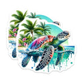 (2 Pack) Turtle Ocean Scene Magnets Magnets - Sea Turtle Art - Coastal Decor - 5" On Longest Side - Made in USA - Sticks to Refrigerators & Metal Surfaces - MAG9207