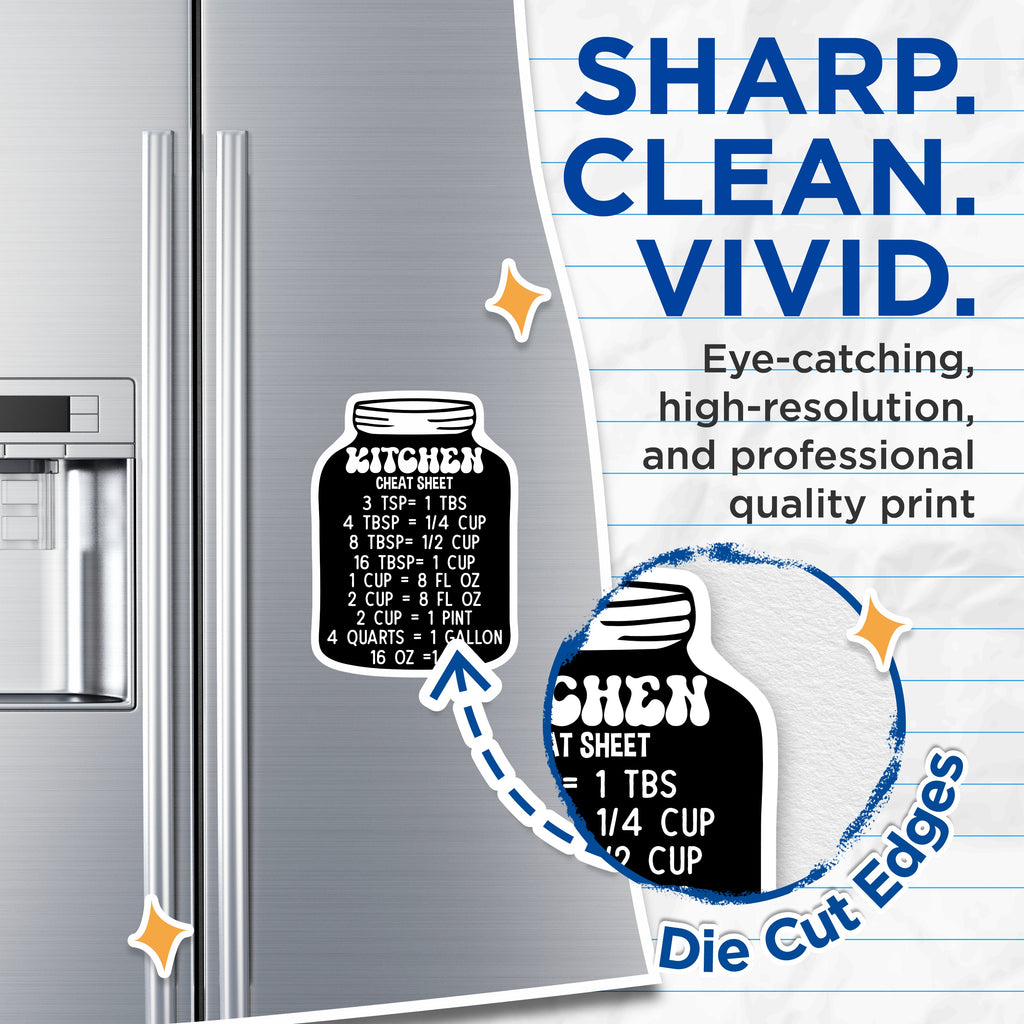 (2 Pack) Kitchen Conversion Magnets - Measurement Cheat Sheet - Baking Reference Tool - Home Cook Essentials - 5 Inches On Longest Side - Thick Durable Magnet - Made in USA - MAG38402