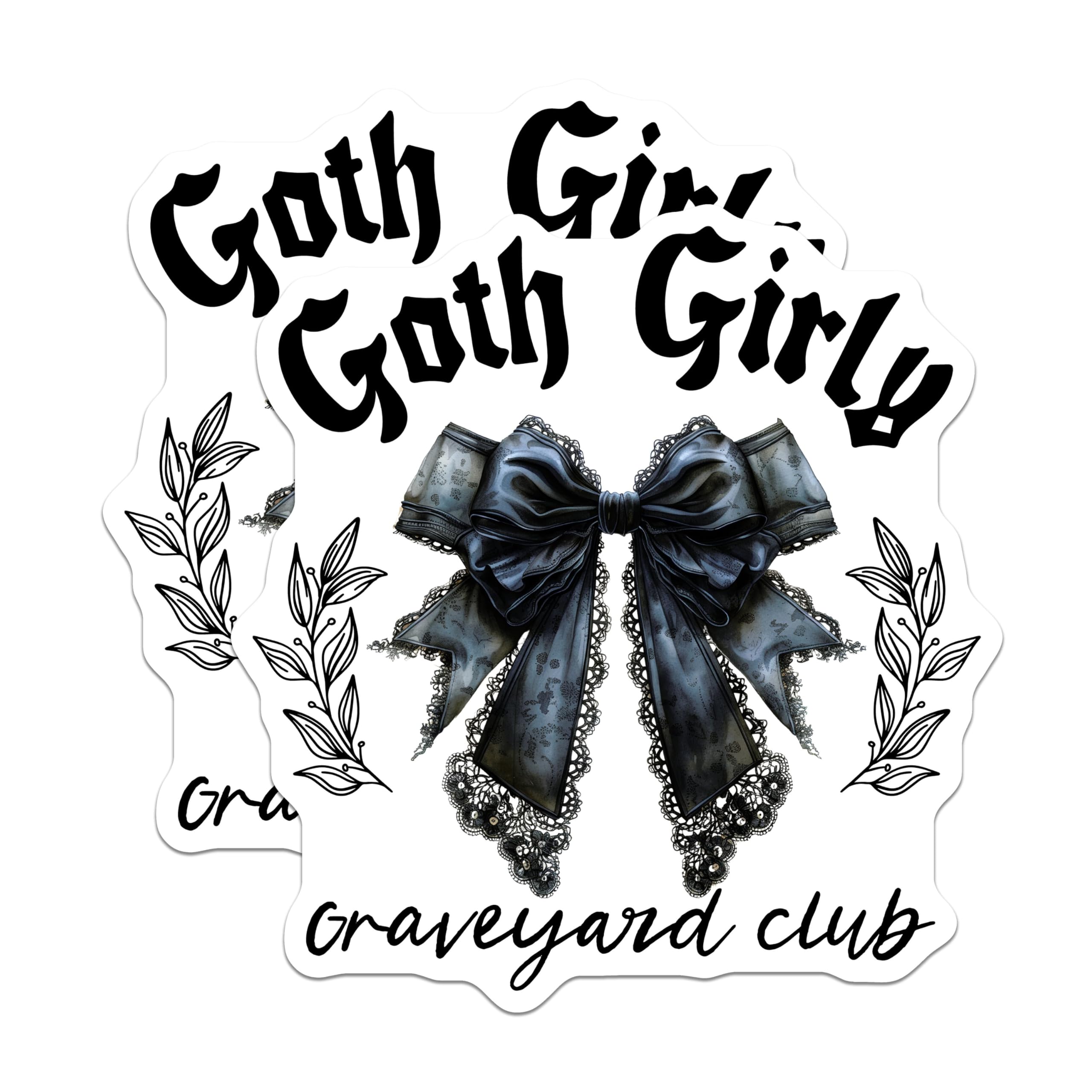 (2 Pack) Goth Girly Magnets - Cemetery Decor Magnets - Gothic Bow Magnets for Collectors - 5" On Longest Side - for Cars, Refrigerators, Toolboxes, Lockers - Made in USA BMCS3479
