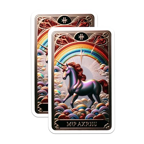 (2 Pack) Rainbow Unicorn Decor Magnet - 5" On Longest Side - Sticks to Smooth Flat Surfaces - Made in USA - MAG10113
