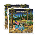 (2 Pack) Southern Boy Magnets - Southern Living Design - American Flag Old Truck Dog Deer Scene - 5 Inches On Longest Side - Thick Durable Magnet - Made in USA - MAG22504