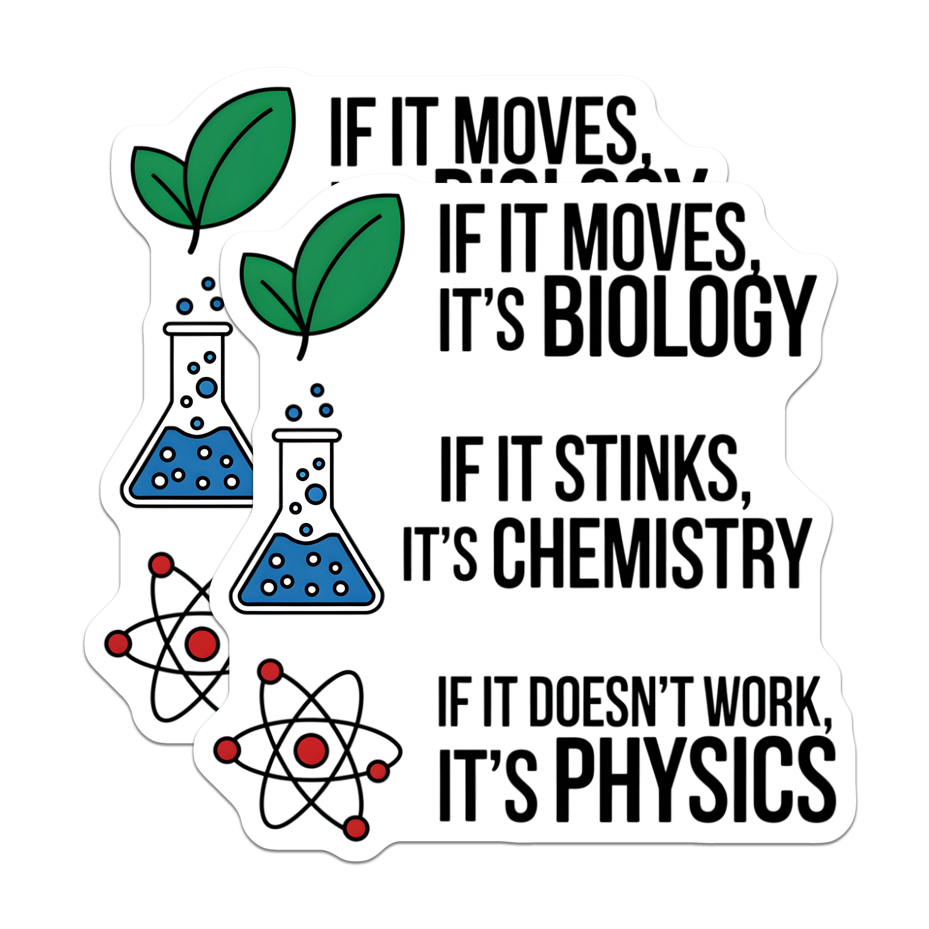 (2 Pack) Funny Science Quote Magnets - STEM Teacher Humor - Scientist Student Magnets - 5 Inches On Longest Side - Thick Durable Magnet - Made in USA - MAG37640