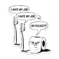 (2 Pack) I Hate My Job Magnets - Funny Magnet - Humorous Home Office Decoration - 5" On Longest Side - for Cars, Fridges, Toolboxes - Made in USA - MAG5596