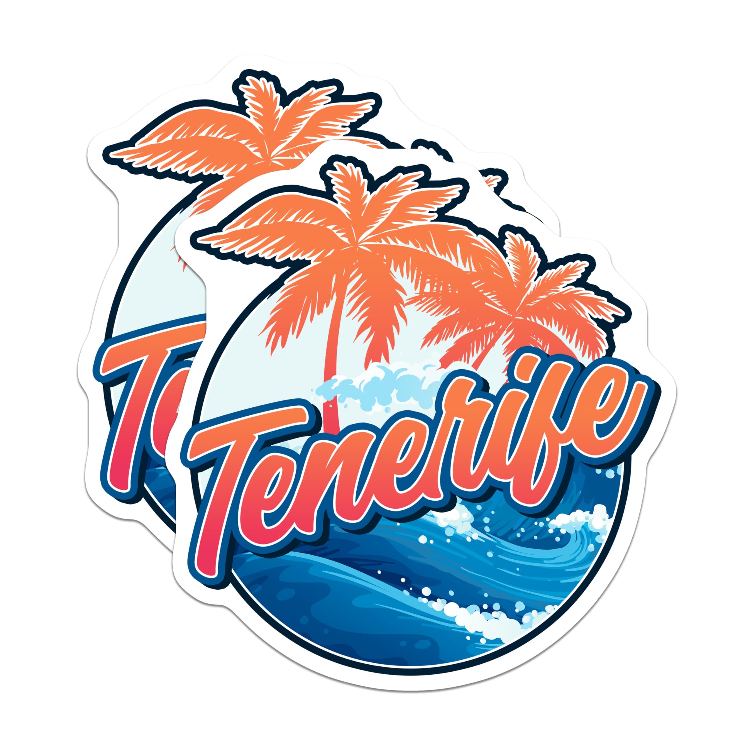 (2 Pack) Tenerife Magnets - Palm Tree Decor - Travel Souvenir Magnets - 5" On Longest Side - Premium Magnet - for Cars, Refrigerators, Toolboxes, Lockers - Made in USA - MAG18217