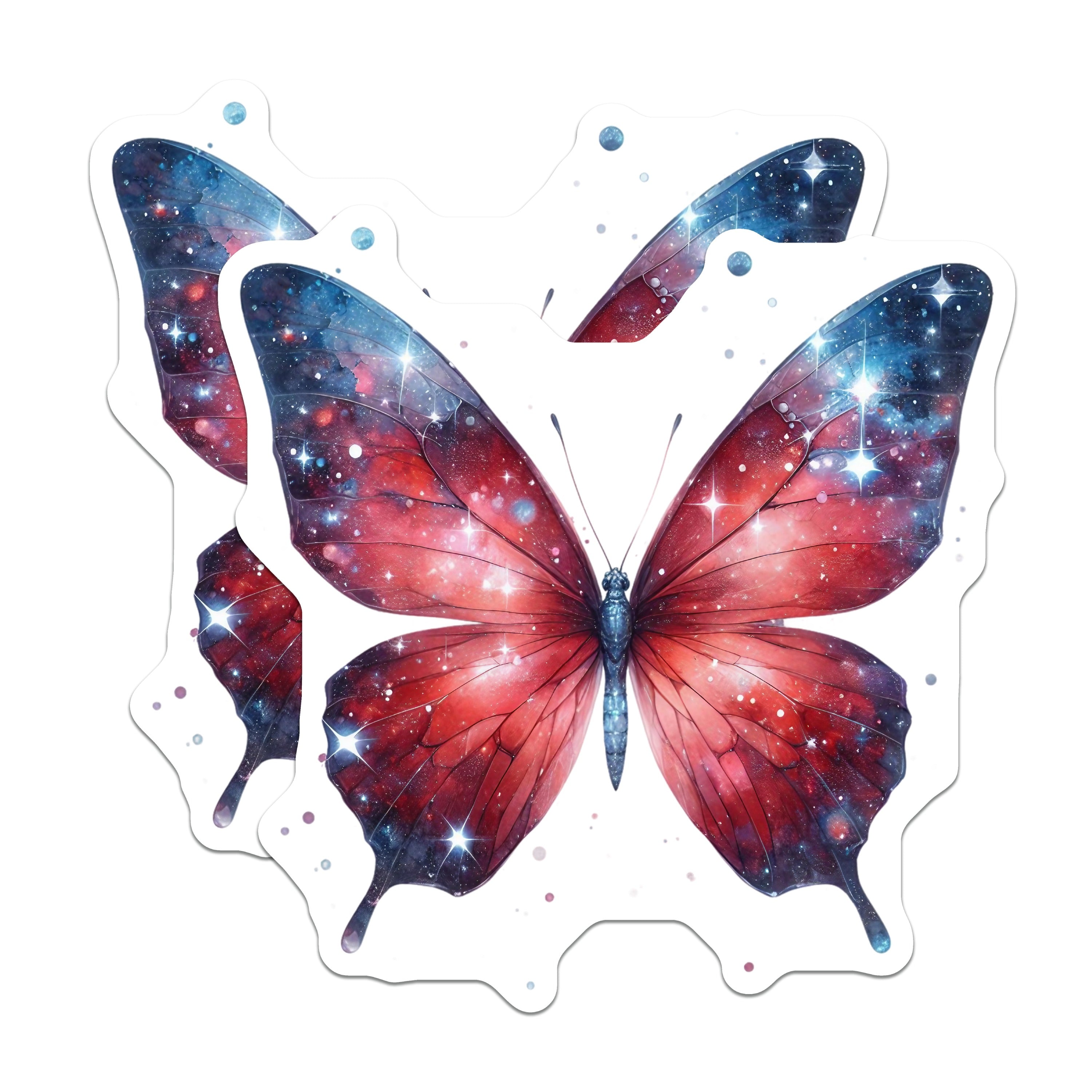 (2 Pack) Galaxy Butterfly Magnets - Celestial Decor - Whimsical Nature Art - Cosmic Fridge Display - 5 Inches On Longest Side - Thick Durable Magnet - Made in USA - MAG37730