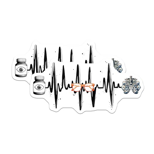 (2 Pack) Eye Test Magnets - Heartbeat Design - 5" On Longest Side - for Cars, Fridges, Toolboxes - Made in USA - MAG8082