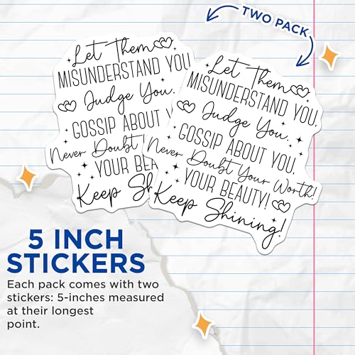 (2 Pack) Motivational Quote Stickers - Inspirational Saying - Positive Affirmation - 5" On Longest Side - Sticks to Smooth Flat Surfaces - Made in USA - BMCS6171