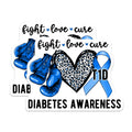 (2 Pack) Diabetes Awareness Magnets - Type 1 Diabetes T1D - Fight Love Cure Magnets - 5" On Longest Side - Premium Magnet - for Cars, Refrigerators, Toolboxes, Lockers - Made in USA - MAG16502