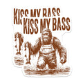 (2 Pack) Kiss My Bass Magnets - Funny Bigfoot Fishing Angler Humor - Sasquatch Outdoors Decor - Refrigerator Lodge Fun - 5 Inches On Longest Side - Thick Durable Magnet - Made in USA - MAG20342
