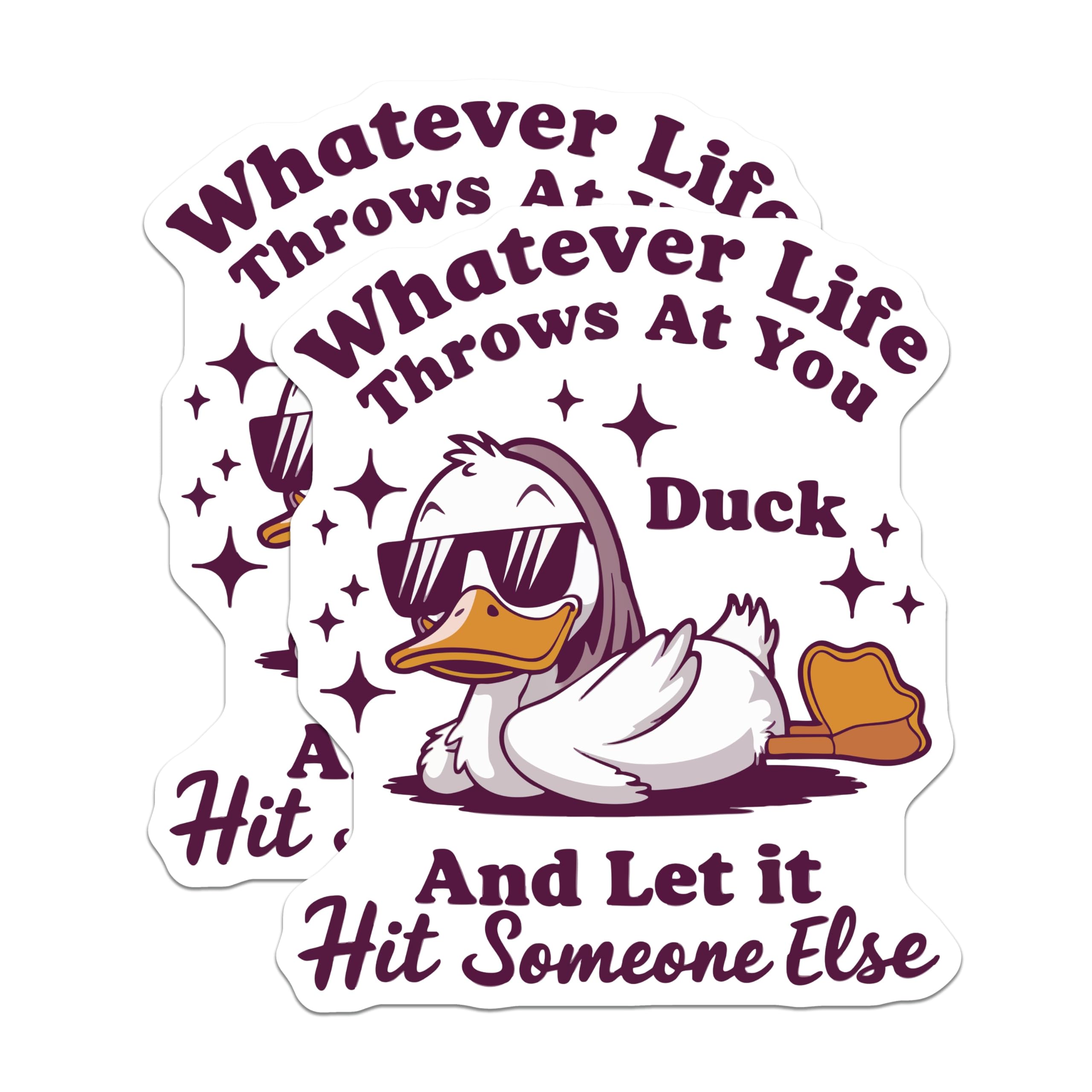 (2 Pack) Cool Duck Magnets - Funny Sarcastic Quote - Witty Life Motto - Refrigerator Locker Decor - 5 Inches On Longest Side - Thick Durable Magnet - Made in USA - MAG22288