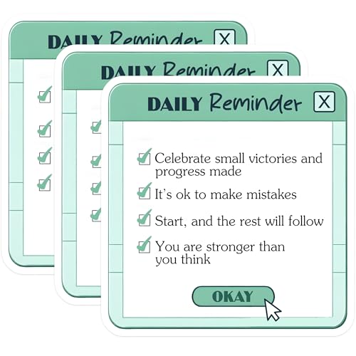 (3 Pack) Daily Reminder Decals - Positive Affirmation Stickers - Inspirational Quote Decals - 3 Inches On Longest Side - Easy Peel & Apply - Made in USA - 3MCS7089