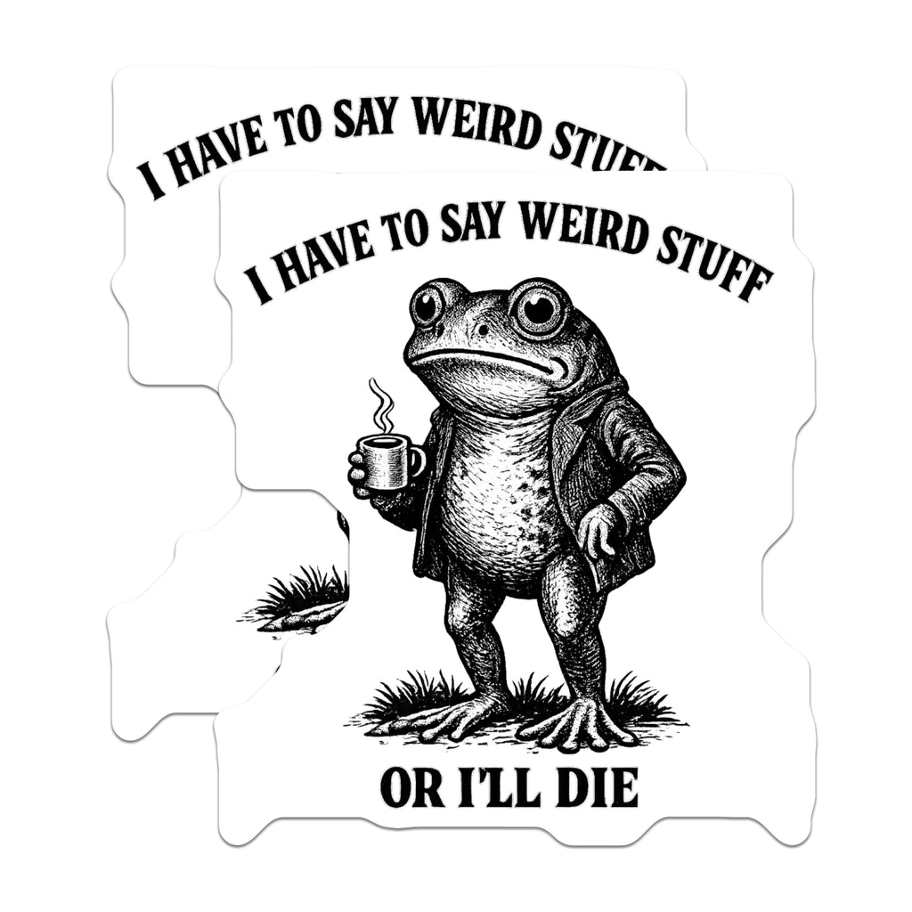 (2 Pack) Funny Frog Magnets - Quirky Quote Fridge Magnets - Introvert Coffee Lover Decor - Weird Stuff Expression Art - 5 Inches On Longest Side - Thick Durable Magnet - Made in USA - MAG22493