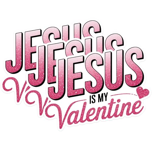 (3 Pack) Jesus is My Valentine Decals - Christian Valentine - Religious Decals - 3 Inches On Longest Side - Easy Peel & Apply - Made in USA - 3MCS1772