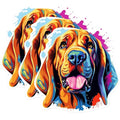(3 Pack) Bloodhound Dog Decals - Colorful Pet Portrait Stickers - Laptop Dog Breed Decals - 3 Inches On Longest Side - Easy Peel & Apply - Made in USA - 3MCS0656
