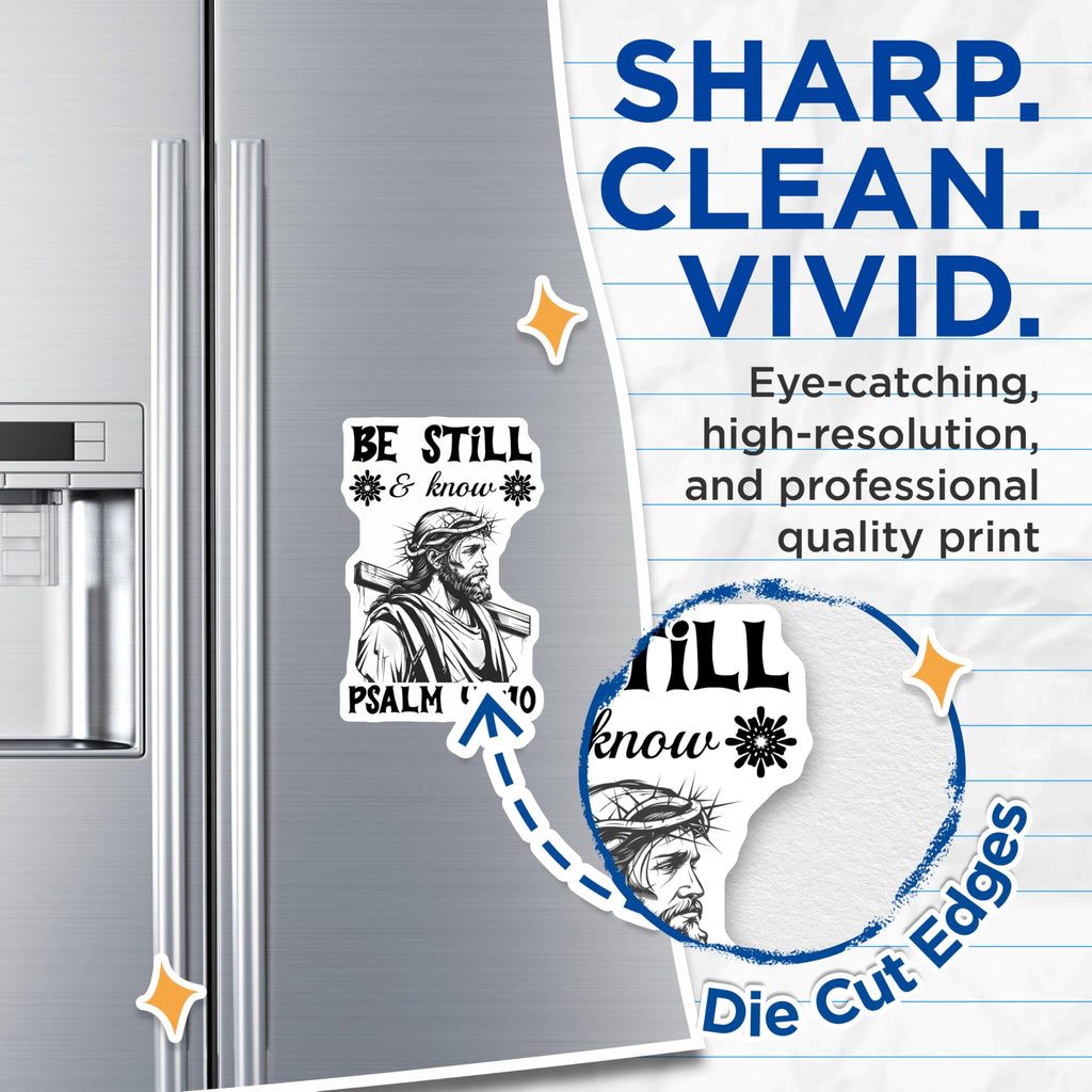 (2 Pack) Psalm 46 10 Magnets - Be Still and Know - Jesus Christ Religious Magnets - 5" On Longest Side - Premium Magnet - for Cars, Refrigerators, Toolboxes, Lockers - Made in USA - MAG16607