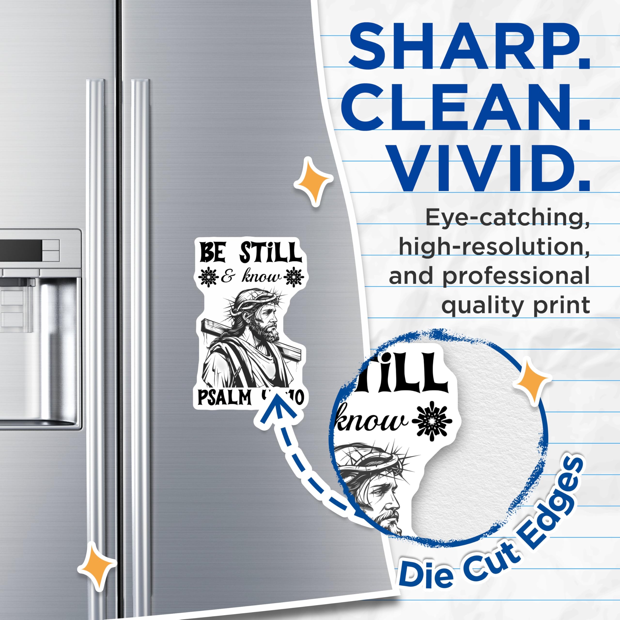 (2 Pack) Psalm 46 10 Magnets - Be Still and Know - Jesus Christ Religious Magnets - 5" On Longest Side - Premium Magnet - for Cars, Refrigerators, Toolboxes, Lockers - Made in USA - MAG16607