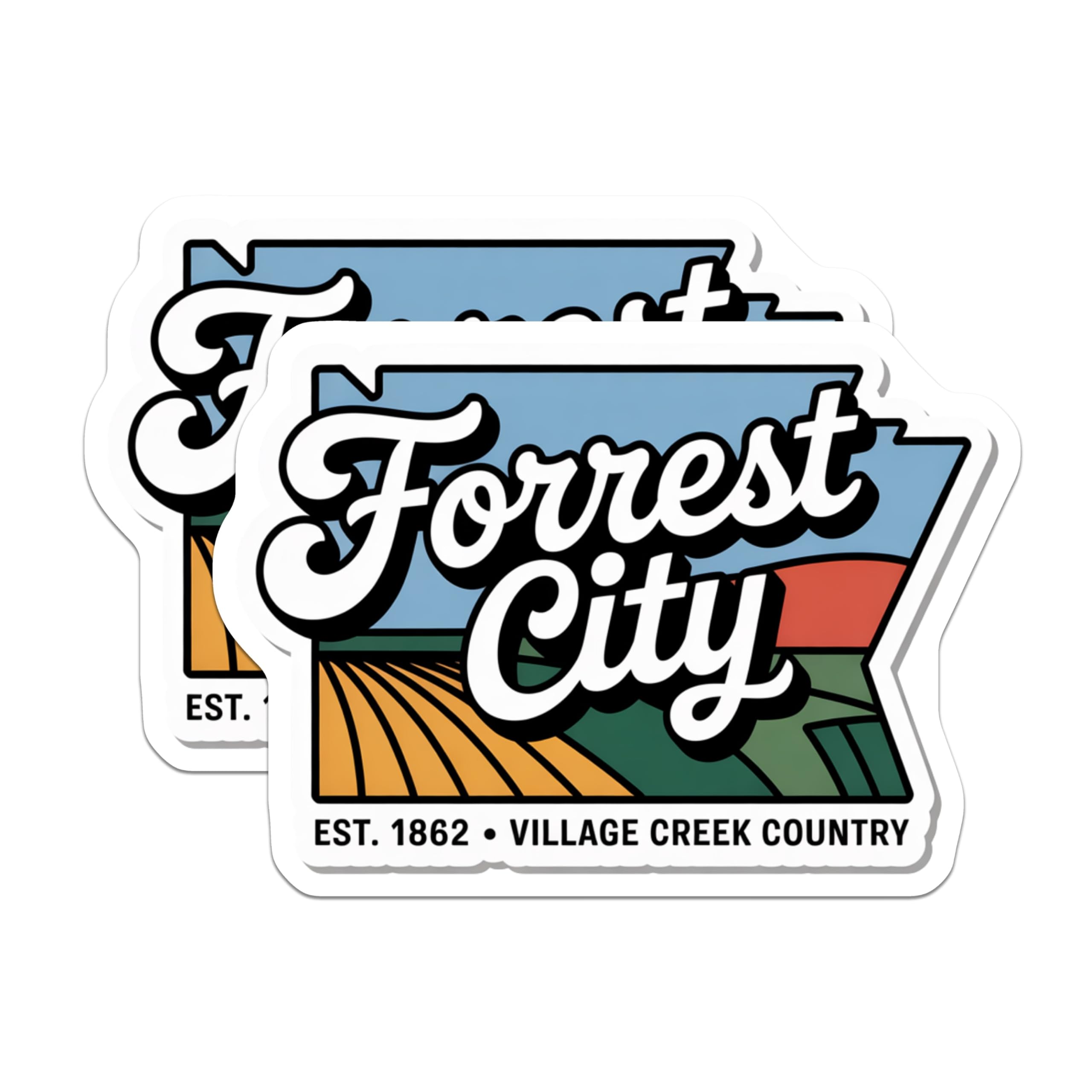 (2 Pack) Forrest City Magnets - Arkansas Souvenir - Village Creek Country Magnet - 5" On Longest Side - Premium Magnet - for Cars, Refrigerators, Toolboxes, Lockers - Made in USA - MAG18231