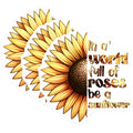(3 Pack) Sunflower Decals - Inspirational Quote - Laptop Decals - 3 Inches On Longest Side - Easy Peel & Apply - Made in USA - 3MCS6744