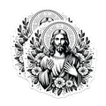 (2 Pack) Jesus Christ Sacred Art Stickers - Religious Car Decal - Inspirational Christian Laptop Sticker - 5" On Longest Side - Sticks to Smooth Flat Surfaces - Made in USA - BMCS7327