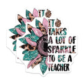 (2 Pack) Teacher Sparkle Magnets - Inspirational Teacher - Classroom Motivational Magnets for Teachers - 5" On Longest Side - for Cars, Fridges, Toolboxes - Made in USA - MAG4153