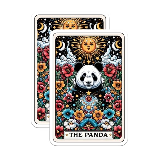 (2 Pack) Cute Panda Magnets - Floral Animal Magnets - Kitchen Magnets - Ative Fridge Magnets - 5" On Longest Side - for Cars, Fridges, Toolboxes - Made in USA - MAG4479