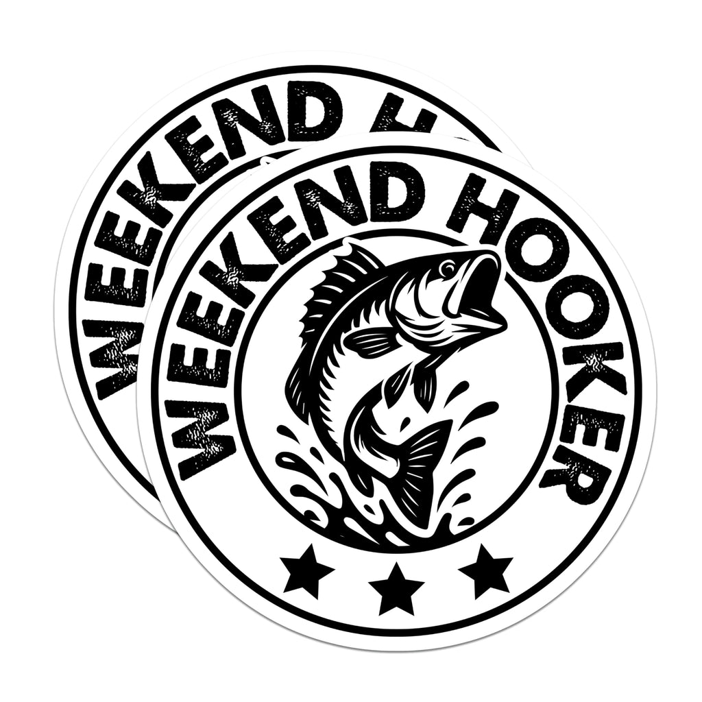 (2 Pack) Weekend Hooker Magnets - Bass Fishing - Funny Fishing Magnets - 5" On Longest Side - Premium Magnet - for Cars, Refrigerators, Toolboxes, Lockers - Made in USA - MAG16621