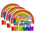 (3 Pack) Pride Month Decals - LGBT Rainbow - Human Rights Decal - 3 Inches On Longest Side - Easy Peel & Apply - Made in USA - 3MCS7033